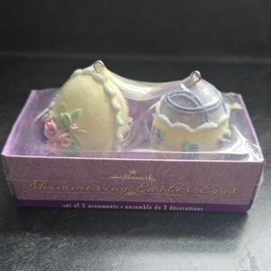 Hallmark Shimmering Easter Egg Ornaments - Yellow and Purple